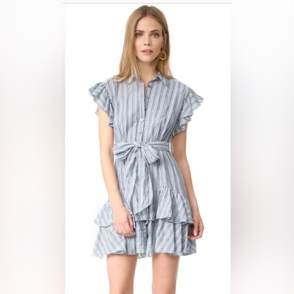 Rebecca Taylor Yarn Dyed Striped Dress Blue/Milk size 4